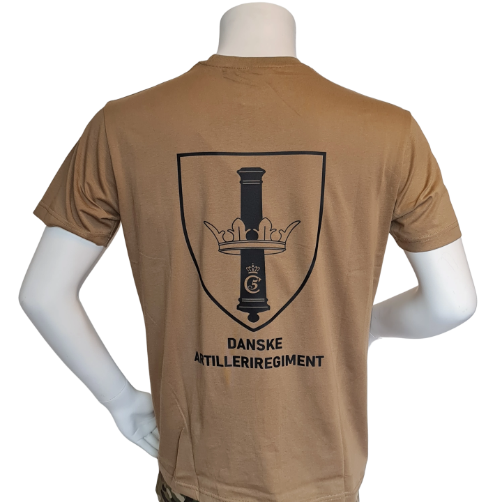 LANCER - T-shirt, MTS-Khaki m. Danske Artilleriregiments Regimentsmærke