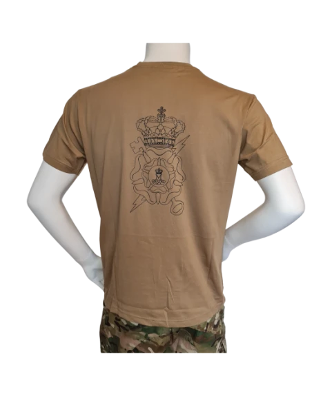 LANCER T-shirt i MTS-Khaki, m. Efterretningsregimentets Regimentsmærke trykt på brystet