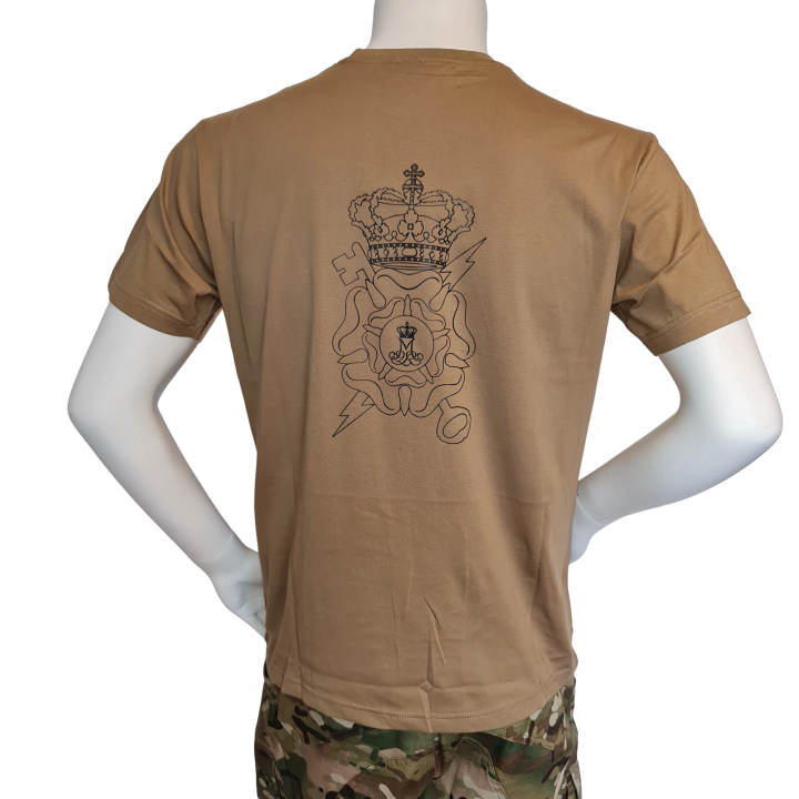 LANCER T-shirt i MTS-Khaki, m. Efterretningsregimentets Regimentsmærke trykt på brystet