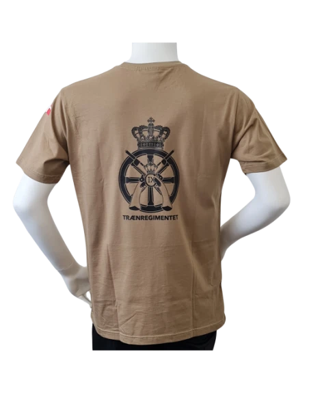 LANCER T-shirt i MTS-Khaki, m. Trænregimentets Regimentsmærke trykt på brystet