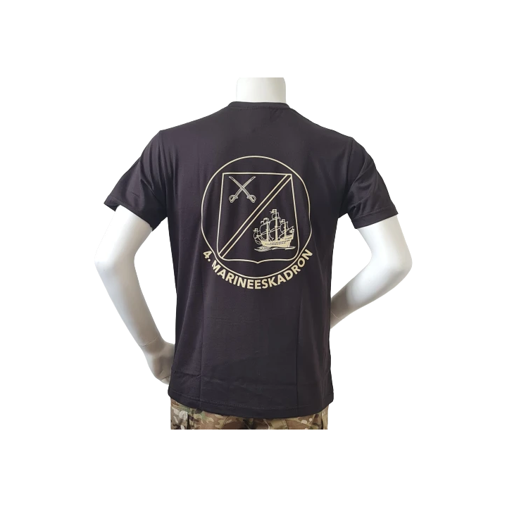 LANCER T-shirt i Sort m. 4. Marineeskadrons enhedsmærke trykt på brystet