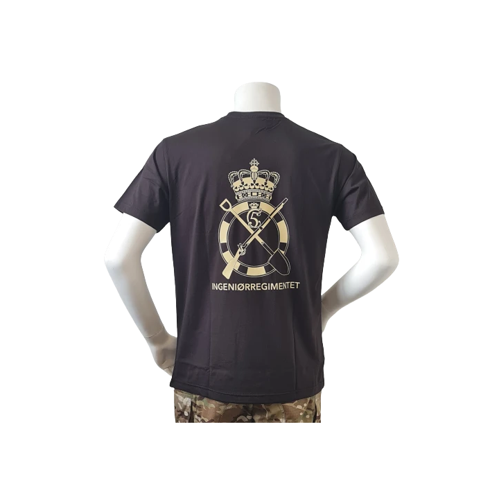 LANCER - T-shirt, Sort m. Ingeniørregimentets Regimentsmærke