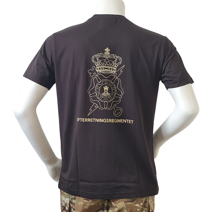 LANCER T-shirt, Sort m. Efterretningsregimentets Regimentsmærke trykt på brystet