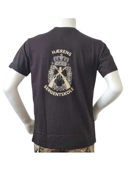 LANCER T-shirt, Sort m. Hærens Sergentskoles enhedsmærke trykt på brystet
