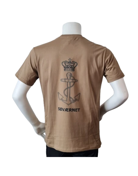 Lancer – T-shirt med Søværnets Enhedsmærke tryk på bryst, MTS-Khaki