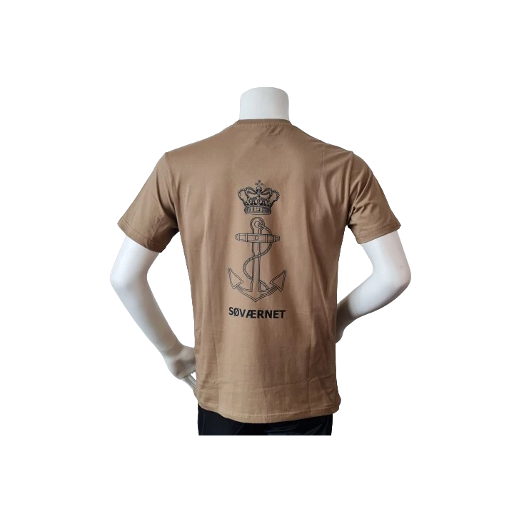 Lancer – T-shirt med Søværnets Enhedsmærke tryk på bryst, MTS-Khaki