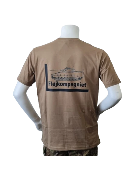 Lancer – T-shirt med Fløjkompagniets Enhedsmærke tryk på bryst, MTS-Khaki