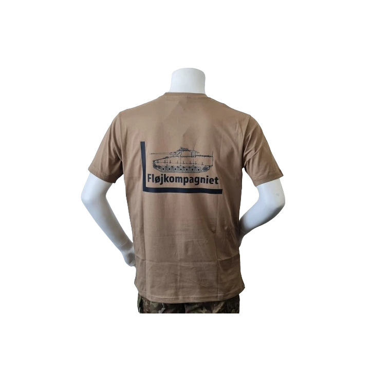 Lancer – T-shirt med Fløjkompagniets Enhedsmærke tryk på bryst, MTS-Khaki