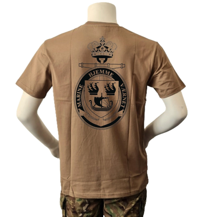 Lancer T-shirt med Marinehjemmeværnet, tryk på bryst, MTS-Khaki