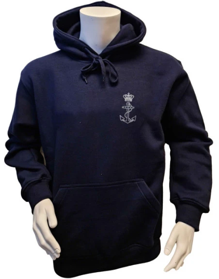 Lancer Hoodie med Søværnets Emblem, trykt på ryg, Marineblå