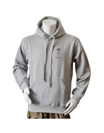 Lancer Hoodie med Søværnets Emblem trykt på ryg, Grå