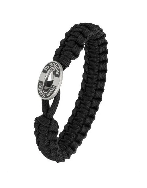 From Soldier To Soldier - Black bracelet, black FSTS silver lock