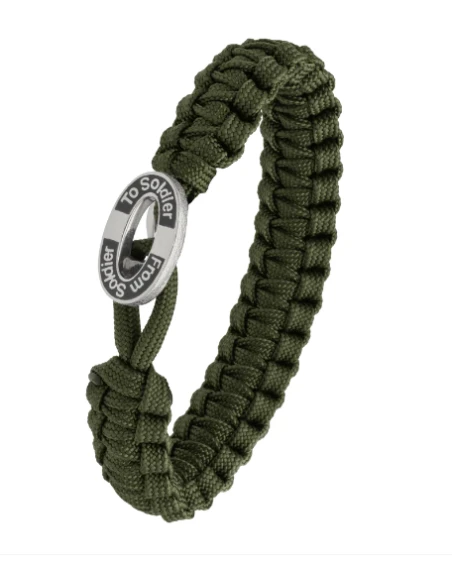 From Soldier To Soldier - Olive bracelet, black FSTS silver lock
