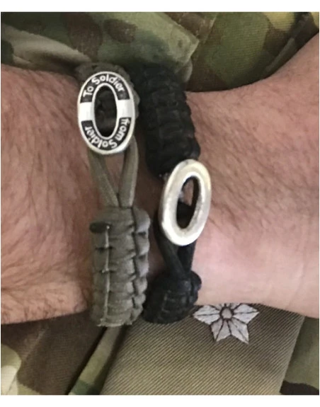 From Soldier To Soldier - Olive bracelet, black FSTS silver lock