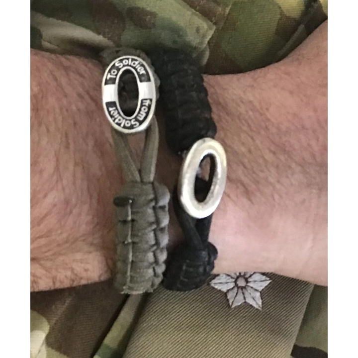 From Soldier To Soldier - Black bracelet, silver heart lock