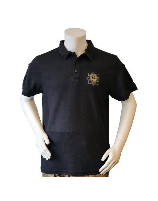Mil-Tec Polo Shirt, Sort, Livgarden tryk på bryst