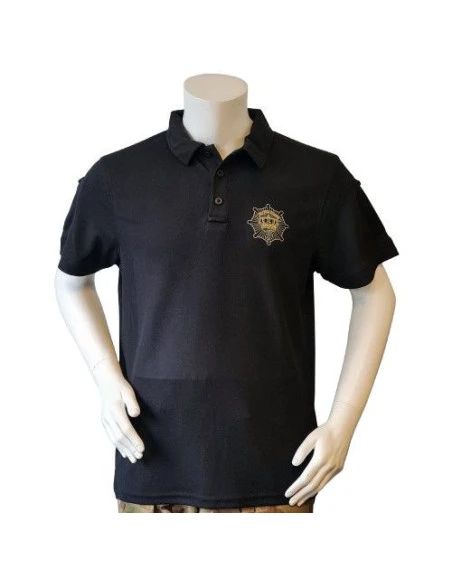 Mil-Tec Polo Shirt, Sort, Livgarden tryk på bryst