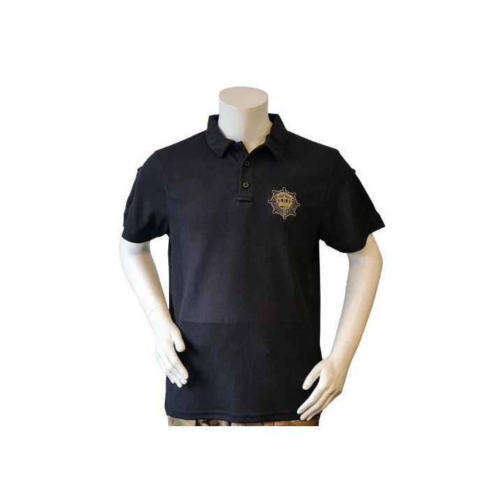 Mil-Tec Polo Shirt, Sort, Livgarden tryk på bryst