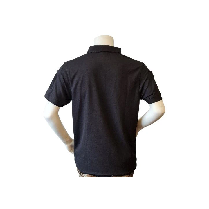 Mil-Tec Polo Shirt, Sort, Livgarden tryk på bryst