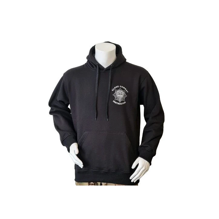 LANCER Hoodie, Sort, m. Livgarden "Close Combat Instructor" trykt på Ryg.