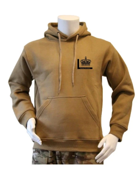 Lancer - Hoodie, , Coyote med 1/1 LG Fløjkompagniet-tryk på ryg