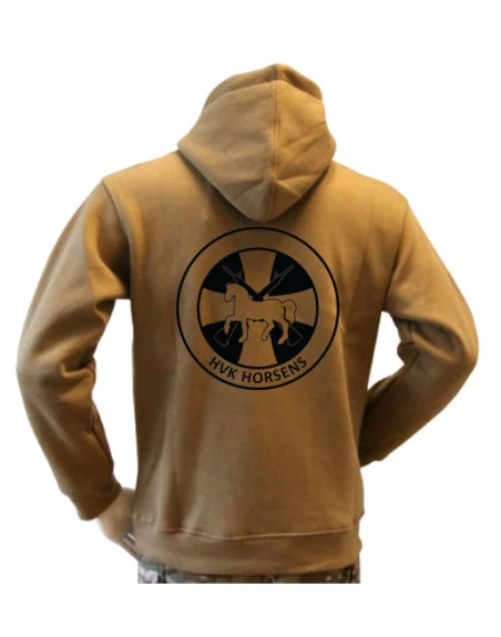 Lancer Hoodie, Coyote med Hjemmeværnskompagni Horsens, tryk på ryg