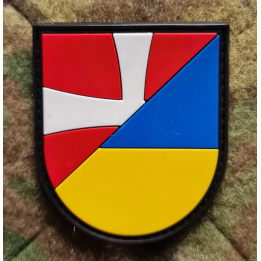 Danmark/Ukraine Skjold, PVC mærke med Velcro