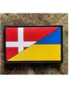 Denmark/Ukraine flag, PVC patch with Velcro