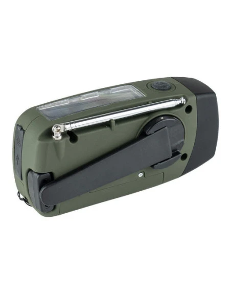 Fosco - Nødradio FM/AM, lygte og Powerbank, Oliven