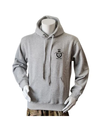 Lancer Hoodie, Grå med FHV 221 tryk på ryg