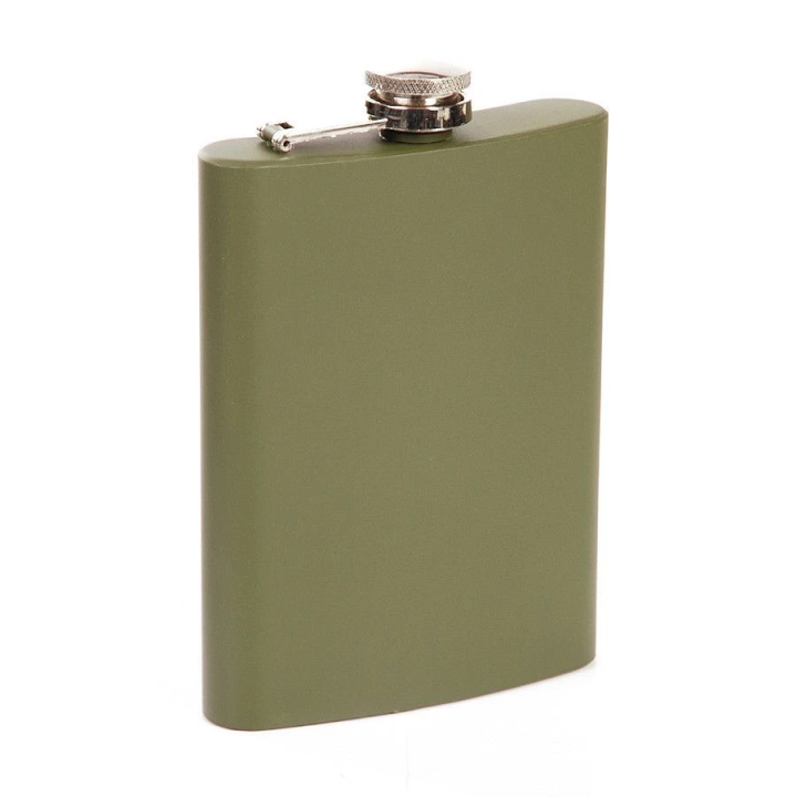 Pocket Flask, 8 oz, Olive