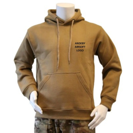 Lancer Hoodie, Coyote med Andeby Airsoft, tryk på ryg