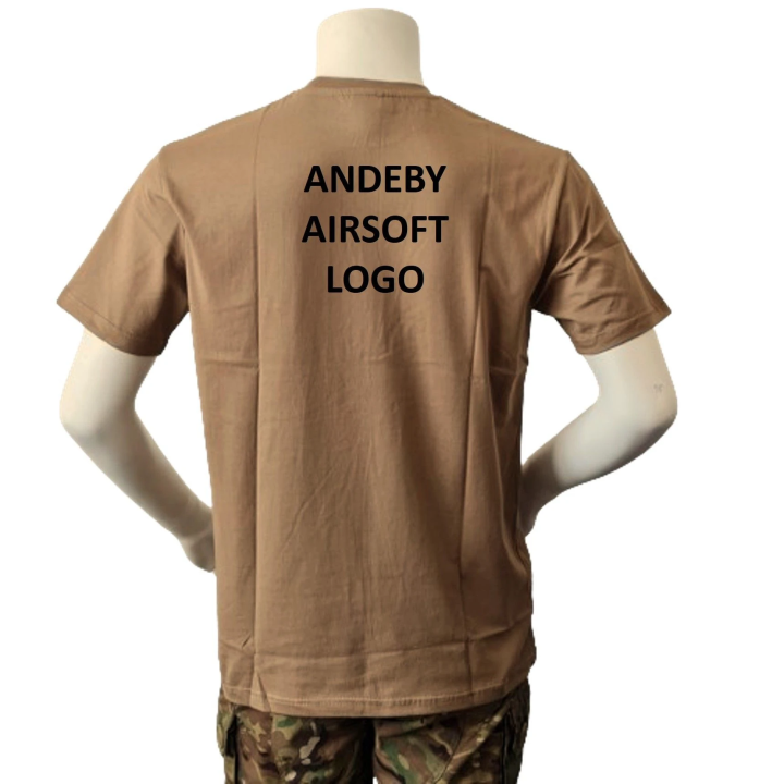 LANCER - T-shirt med Andeby Airsoft, tryk på bryst, MTS-Khaki