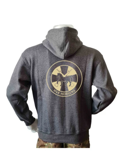 Lancer Hoodie, Mørkegrå med HVK Horsens, tryk på ryg