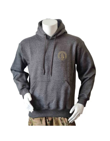 Lancer Hoodie, Mørkegrå med Infanterikompagni Fyn tryk på ryg