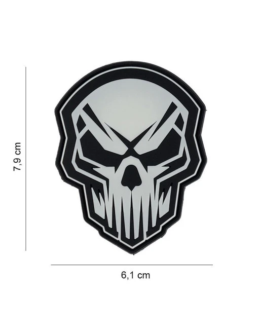 Angry Skull, Selvlysende 3D PVC Patch