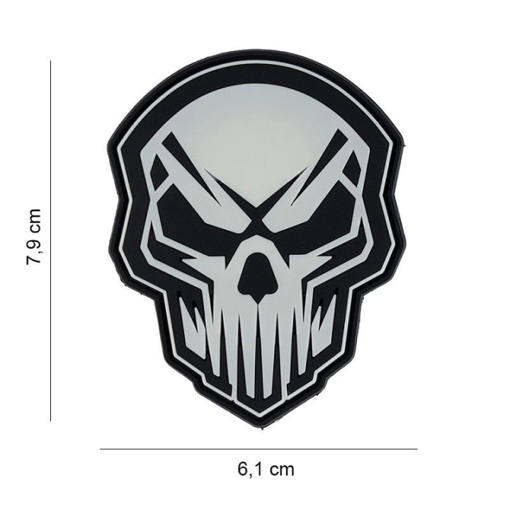 Angry Skull, Selvlysende 3D PVC Patch