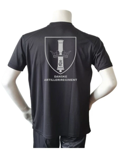Lancer Løbetrøje med Danske Artilleriregiment - reflekstryk, Sort