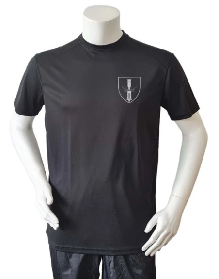 Lancer Løbetrøje med Danske Artilleriregiment - reflekstryk, Sort