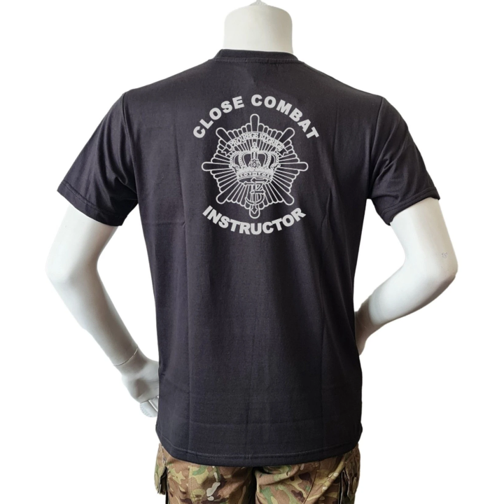 LANCER - T-shirt, Sort, med Livgarden "Close Combat Instructor" tryk på bryst og ryg
