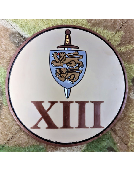 XIII BTN/Slesvigske Fodregiment, Felt, Rundt PVC mærke på velcro