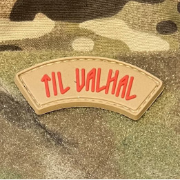 LANCER - TIL VALHAL Patch, PVC buet, coyote/rød