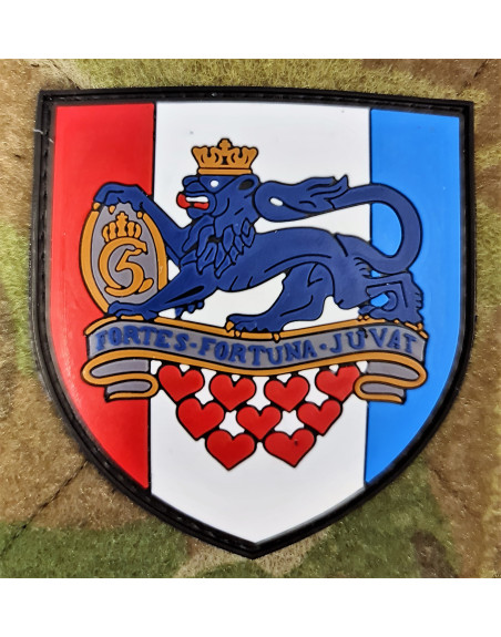 Jydske Dragonregiment, skjold, PVC mærke på velcro