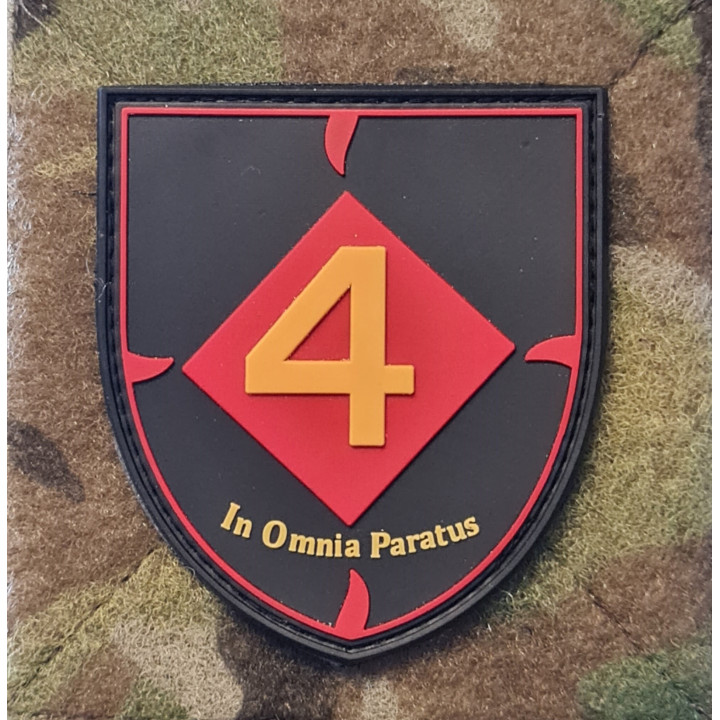 Jydske Dragonregiment, RUDER 4, Skjold PVC mærke på velcro