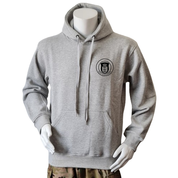Lancer Hoodie med POHVK Storstrømmen, tryk på ryg, Grå