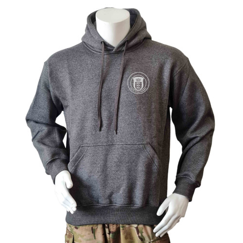 Lancer Hoodie med POHVK Storstrømmen, tryk på ryg, Mørkegrå