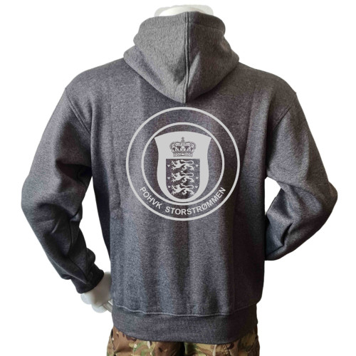 Lancer Hoodie med POHVK Storstrømmen, tryk på ryg, Mørkegrå