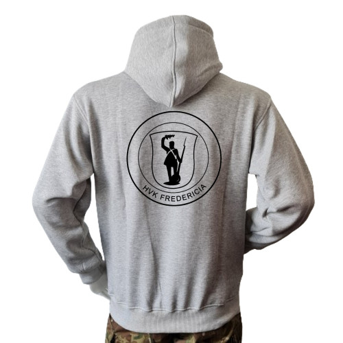 Lancer Hoodie, Grå med HVK Fredericia, tryk på ryg