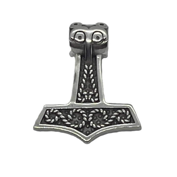 Thors Hammer, Vedhæng, Rhodineret Sterling Sølv Oxyderet (21 x 24 mm)
