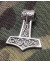 Thor's Hammer, Pendant, Rhodium Plated Sterling Silver Oxidized (21 x 24 mm)